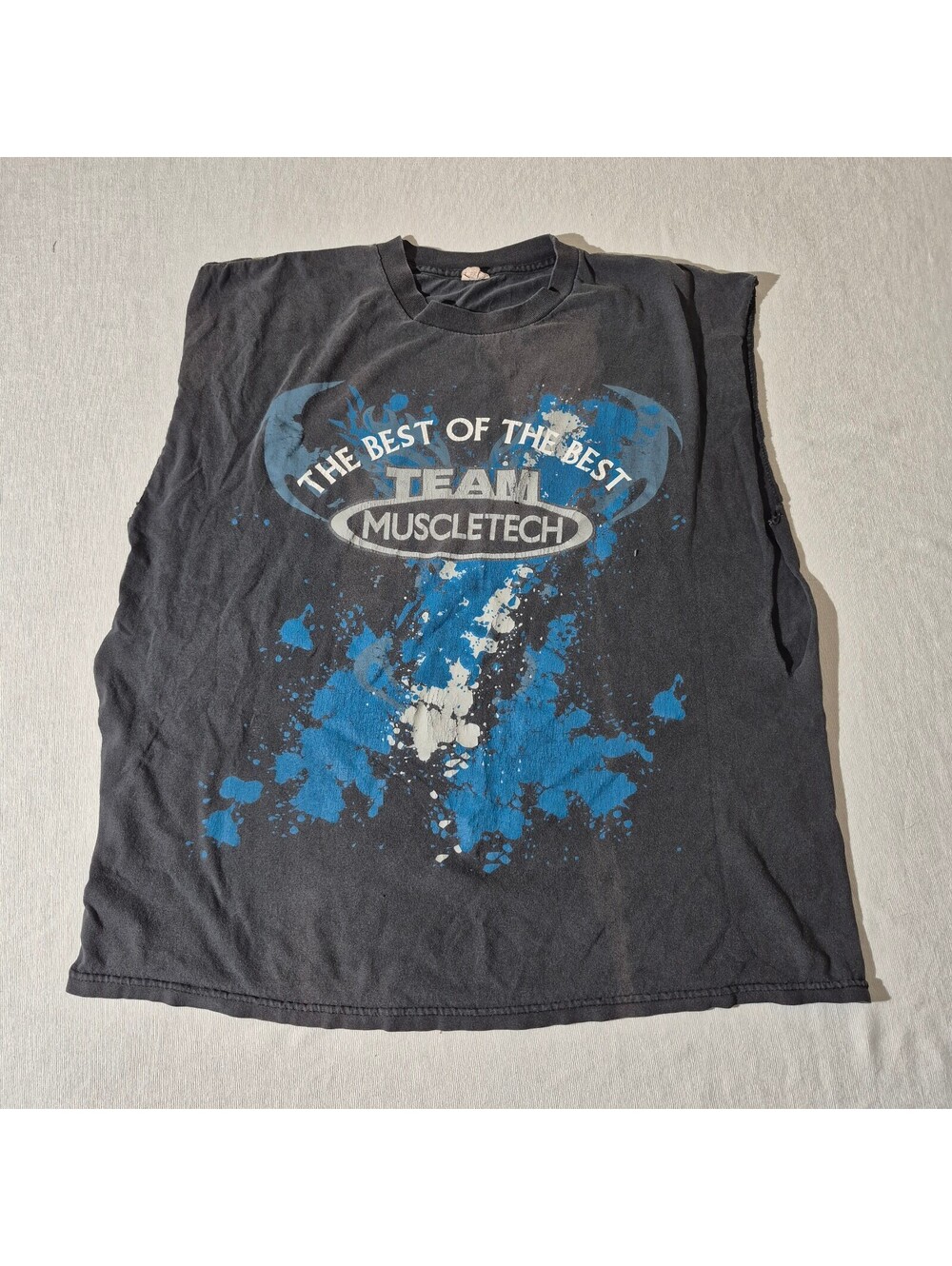 Team Muscletech XL XLarge Chopped sleeveless gym graphic T-shirt